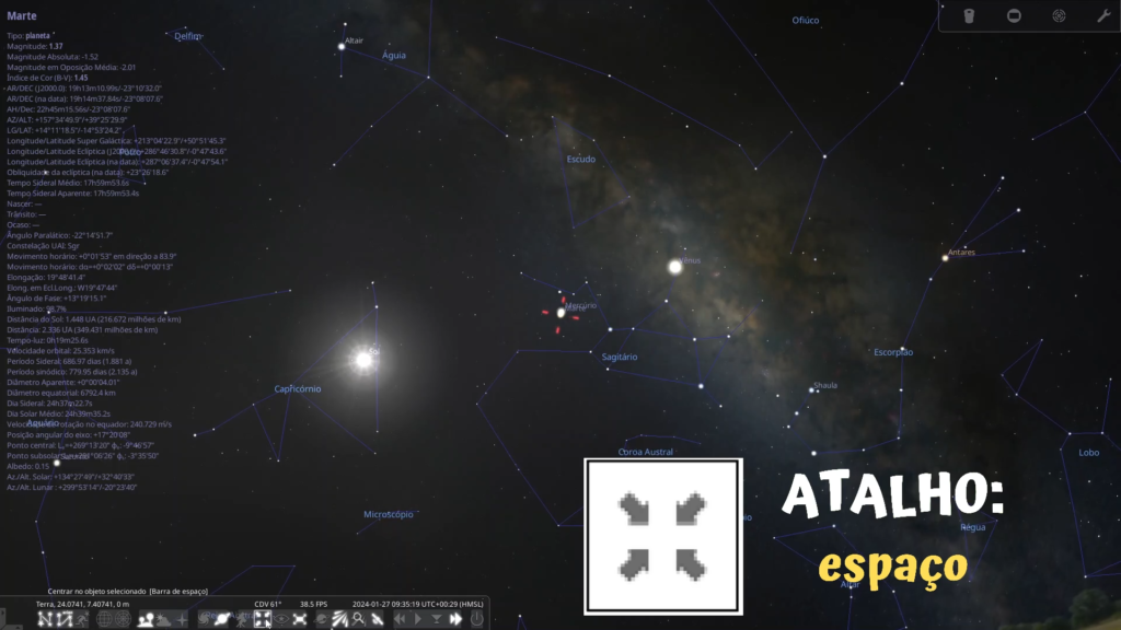 Stellarium Comandos Básicos-12b